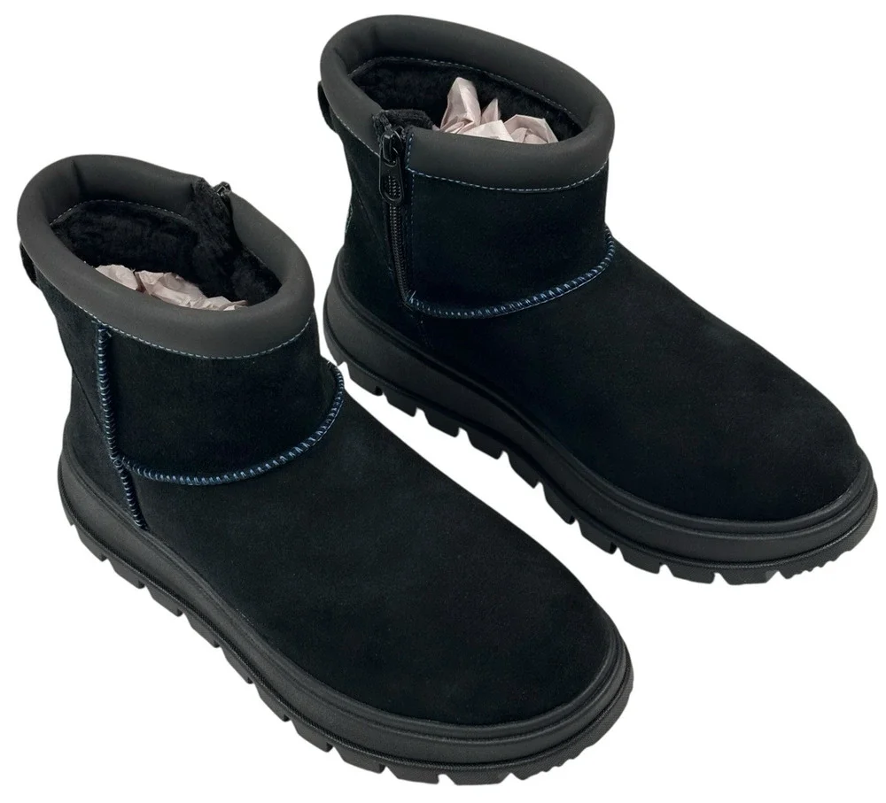 Koolaburra by UGG Koola Mini Hybrid Waterproof Black Suede Boots Womens 7 New